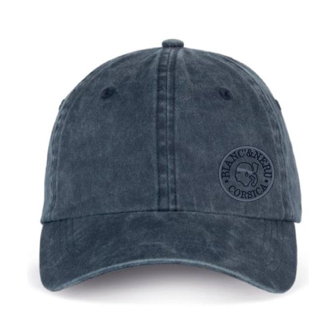 CASQUETTE BIO FELICE - STAMPA NOSTRA PICCULA - washed navy blue